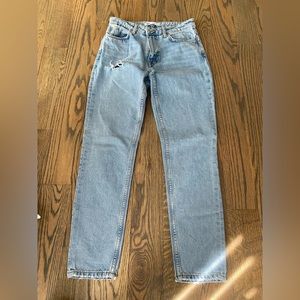 Zara blue straight jeans